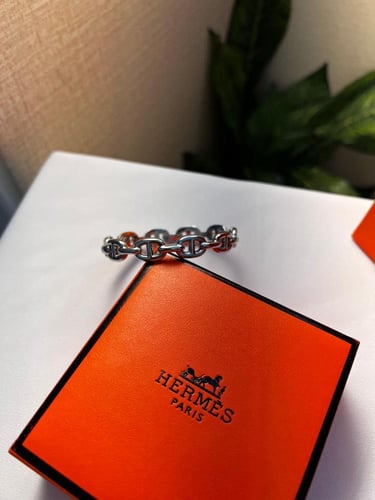 إسوارة HERMES وجهين لون فضي