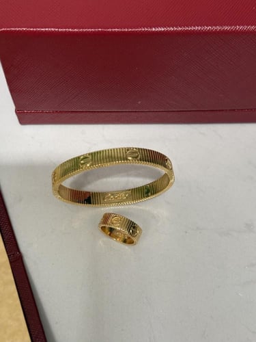 أسوارة + خاتم cartier مقاس 15 سم ذهبي