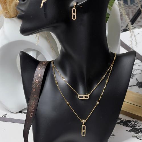سلسال MESSIKA معدن ذهبي بكريستالات