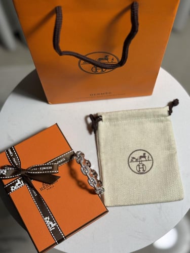 إسوارة HERMES وجهين لون فضي