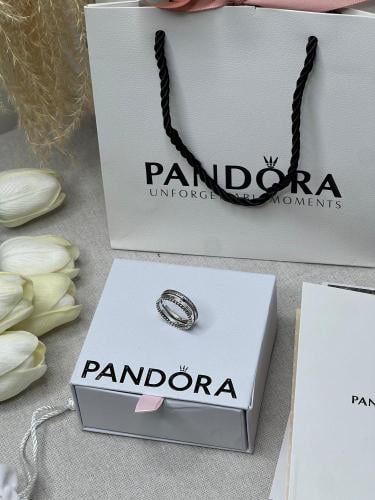 خاتم باندورا PANDORA فضي كرستالة فضي