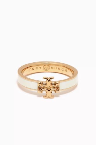 خاتم TORY BURCH ذهبي - أبيض