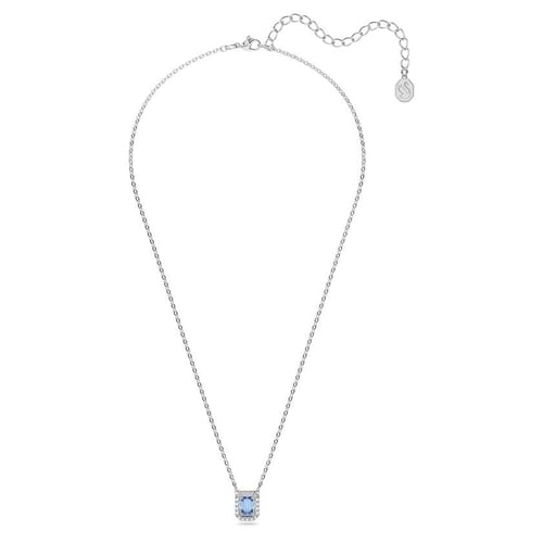 سلسال سوارفيسكي ميلينا فضي بكريستالة زرقاء