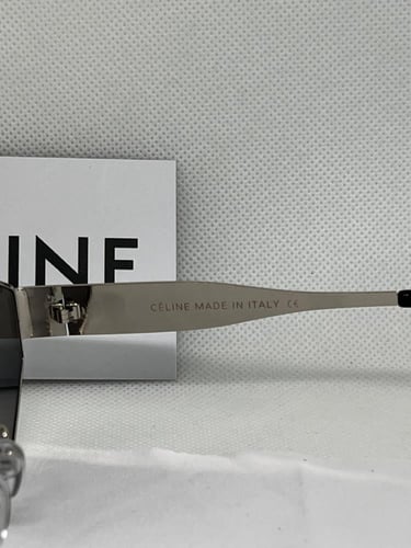 نظارة CELINE اطار فضي عدسه اسود ( سداسي )