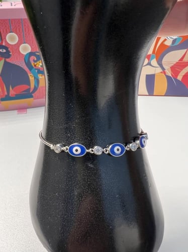 اسوارة العيون ازرق فضة عيار 925