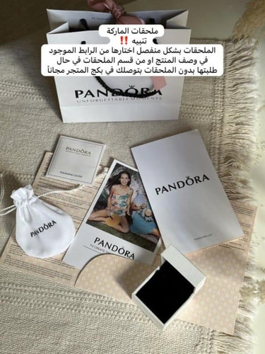 خاتم باندورا PANDORA فضي كريستالة حمراء