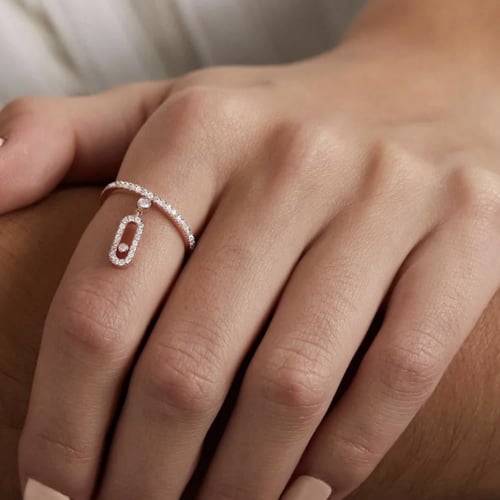 خاتم MESSIKA معدن فضي ( مقاسات مفتوحه )