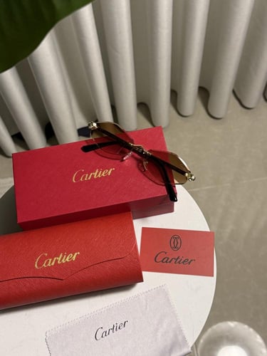نظارة Cartier اطار ذهبي - عدسة بني مدرج
