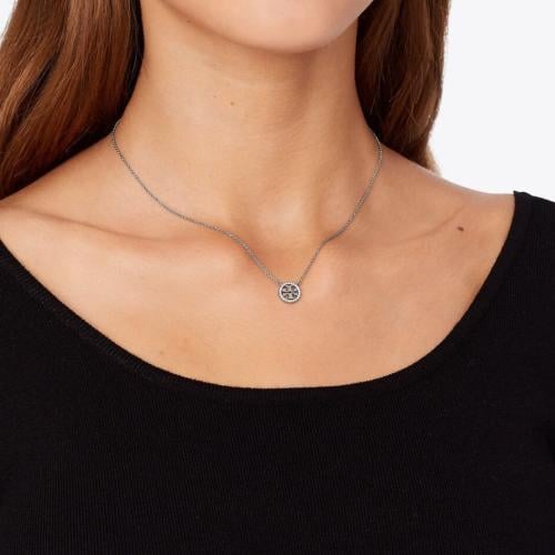 سلسال ميلر بافيه TORY BURCH معدن فضي