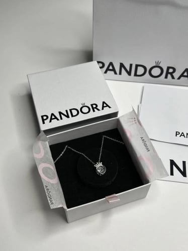 سلسال باندورا PANDORA فضي كرستالة ابيض