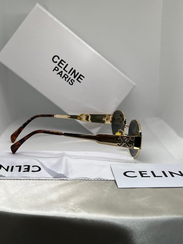 نظارة CELINE إطار ذهبي تايقر - عدسة زيتي