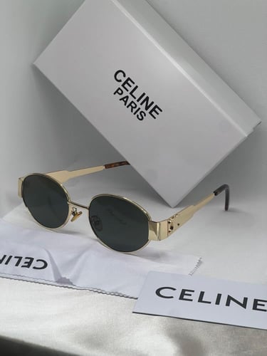 نظارة CELINE إطار ذهبي تايقر - عدسة زيتي