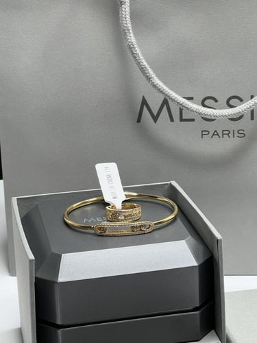 اسوارة مع خاتم MESSIKA معدن ذهبي