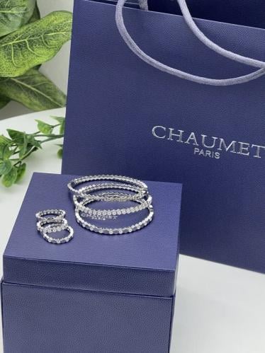 اسوارة + خاتم شوميه فضي مقاس 17 سم