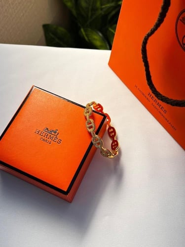 إسوارة HERMES وجهين لون ذهبي