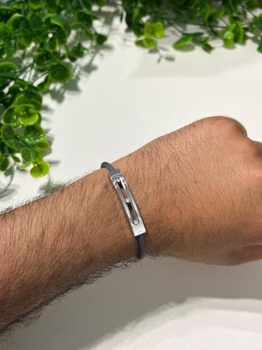 إسوارة MESSIKA فضي-خيط رمادي