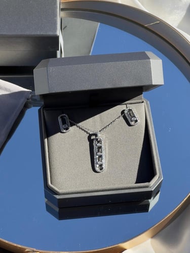 سلسال MESSIKA معدن ذهبي بكريستالات