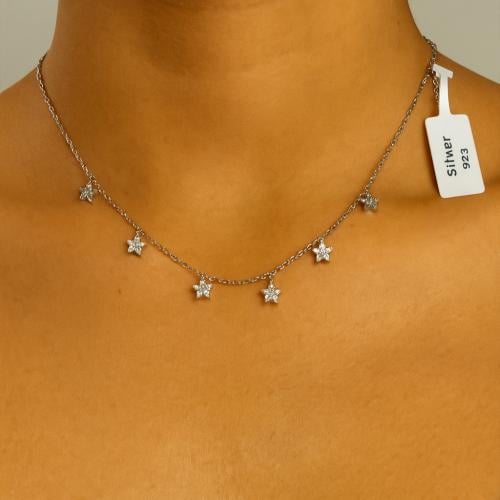 سلسال النجوم فضة عيار 925 ناعم