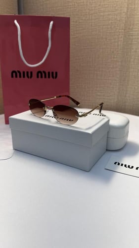 نظارة miu miu أطار ذهبي تايقر عدسة بني