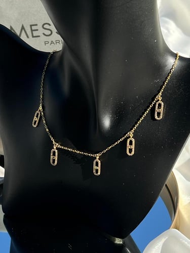 سلسال MESSIKA معدن ذهبي بكريستالات