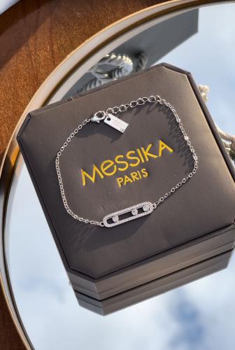 اسوارة MESSIKA معدن فضي بكريستالات