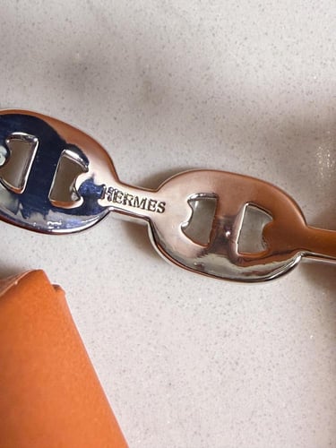 إسوارة HERMES وجهين لون فضي