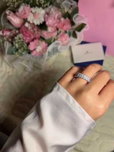 خاتم سوارفيسكي _ فص فضي