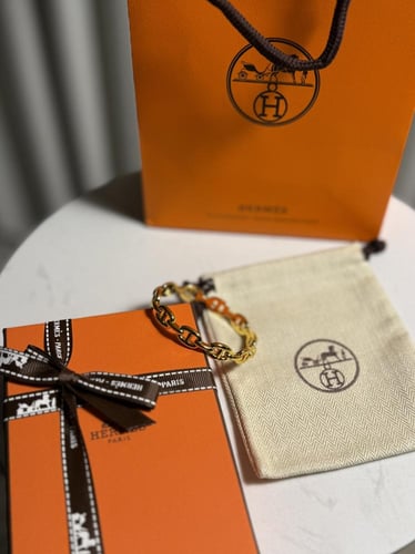 إسوارة HERMES وجهين لون ذهبي