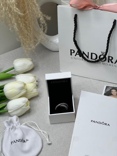 خاتم باندورا PANDORA فضي كرستالة فضي