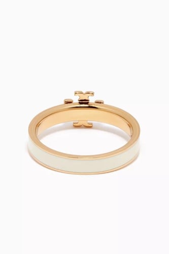 خاتم TORY BURCH ذهبي - أبيض