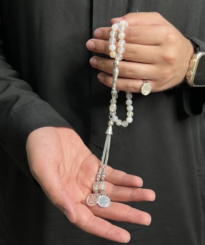 خاتم ملكي فضة عيار( 925 ) لون لؤلؤي