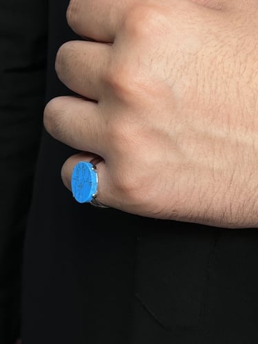 خاتم ملكي فضة عيار( 925 ) لون مميز