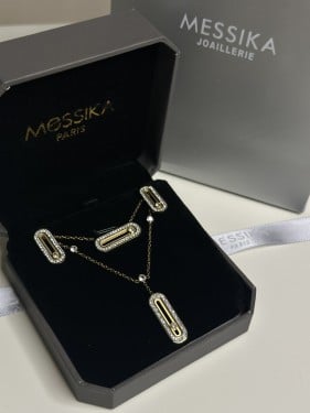 سلسال MESSIKA معدن ذهبي بكريستالات