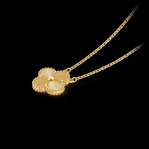 سلسال زهرة Van cleef ذهبي مع حلق