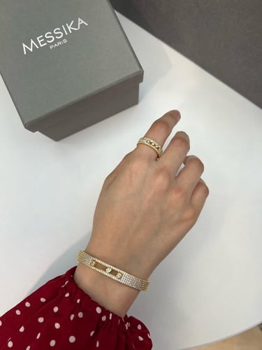 أسوارة مع خاتم MESSIKA ذهبي