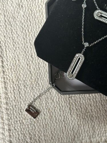 سلسال MESSIKA معدن فضي بكريستالات