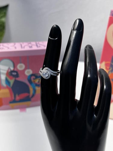 خاتم ثنائي فضة عيار 925