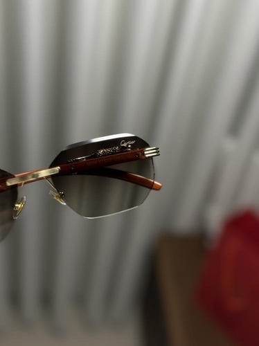 نظارة Cartier- اطار اسود- عدسه اسود مدرج