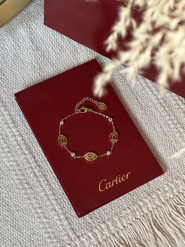 إسوارة Cartier معدن ذهبي بفصوص