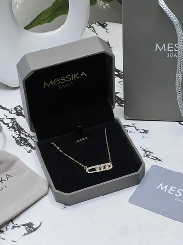 سلسال MESSIKA معدن ذهبي بكريستالات