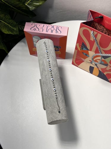 اسوارة العيون ابيض-ازرق فضة عيار 925