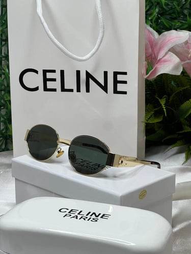 نظارة CELINE إطار ذهبي تايقر - عدسة زيتي