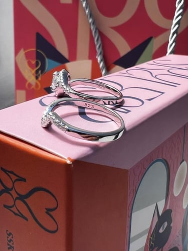 خاتم ثنائي فضة عيار 925