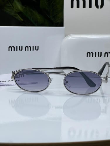 نظارة - MIU MIU اطار فضي - عدسه مدرج