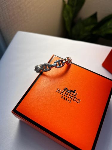 إسوارة HERMES وجهين لون فضي