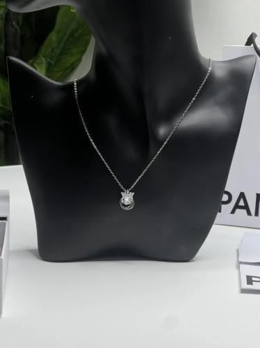سلسال باندورا PANDORA فضي كرستالة ابيض