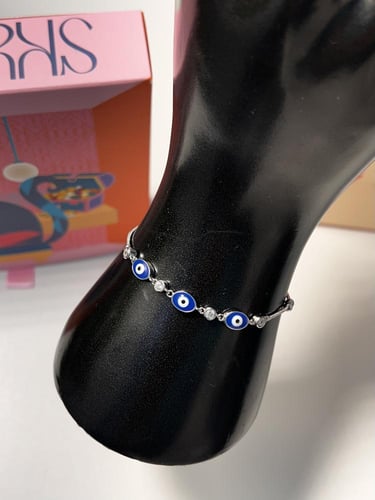 اسوارة العيون ازرق فضة عيار 925