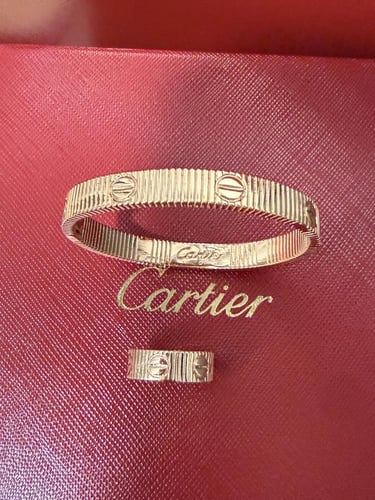 أسوارة + خاتم cartier مقاس 15 سم