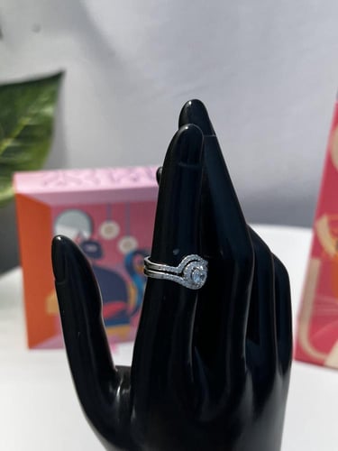 خاتم ثنائي فضة عيار 925