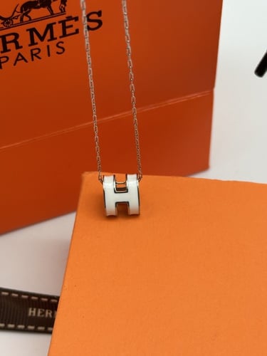 سلسال HERMES معدن ذهبي أبيض